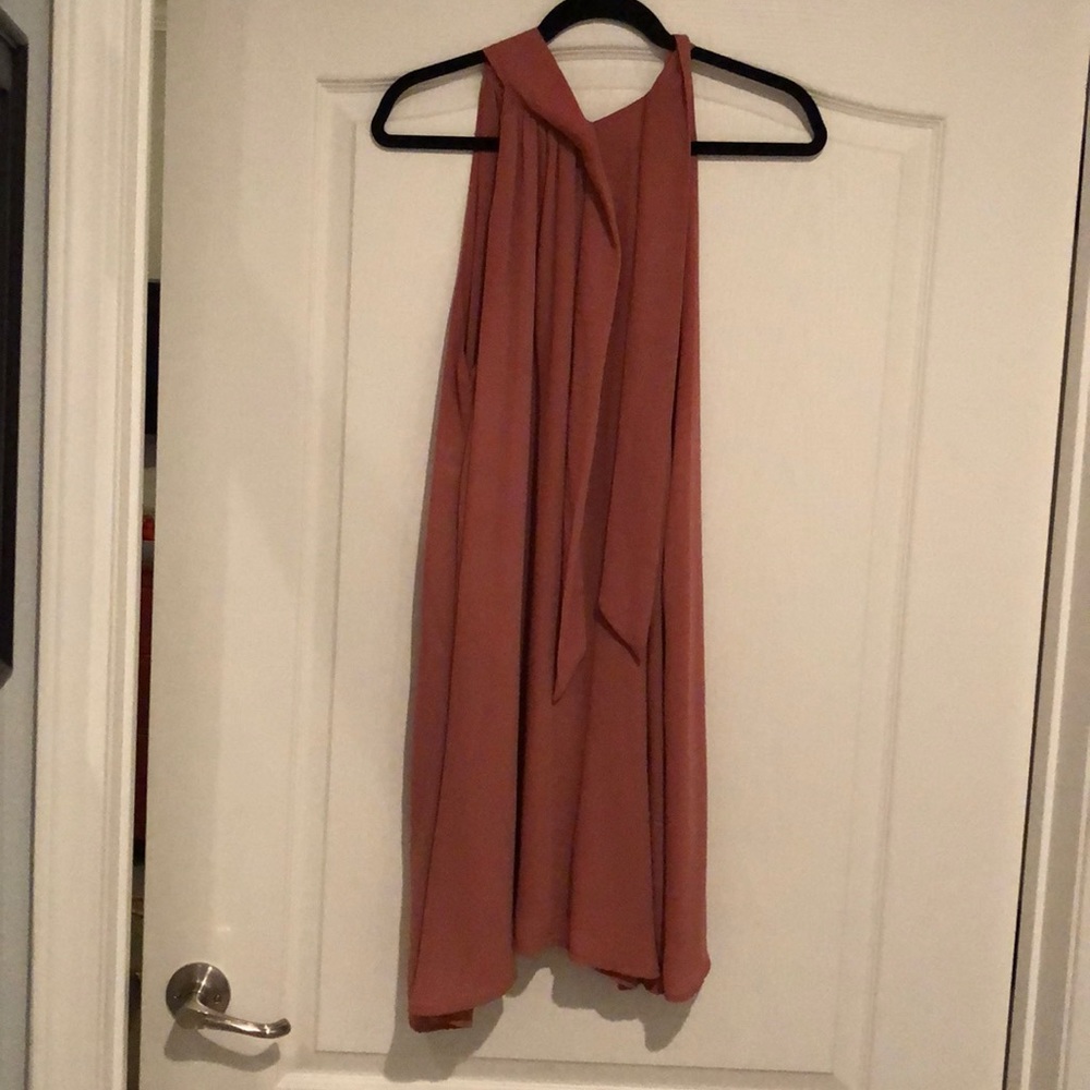 Spirit of Grace Dusty Rose tie halter tunic dress - Picture 2 of 5